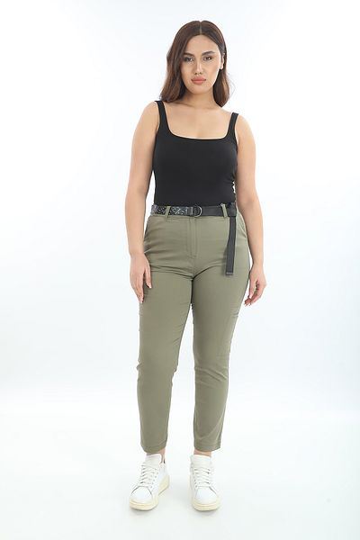 EXİTLİNE Women's Belted Side Pocket Trousers