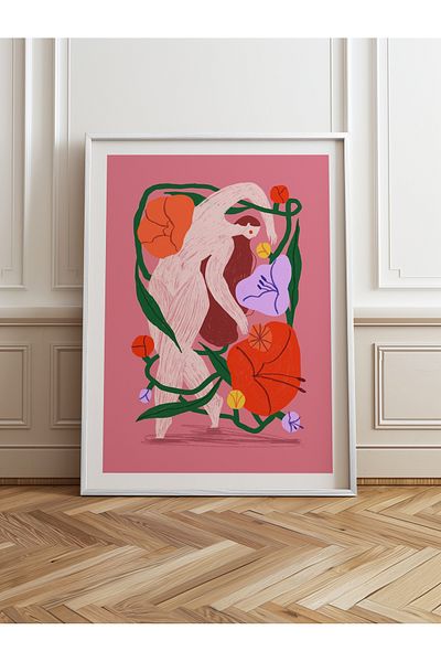 HOMEPACK Single Wooden Framed Painting One Piece Poster Painting Tk/915