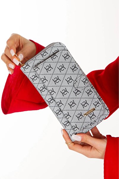 Newish Polo Patterned Fabric Wallet - Fashion, Card Holder and Phone Compartment