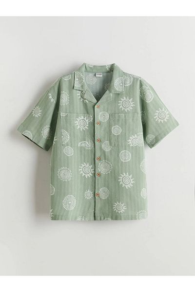 LC Waikiki LCW Παιδικό πουκάμισο για αγόρι με πράσινο σχέδιο