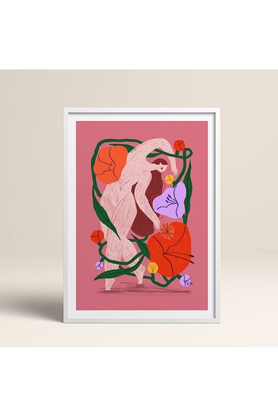 HOMEPACK Single Wooden Framed Painting One Piece Poster Painting Tk/915