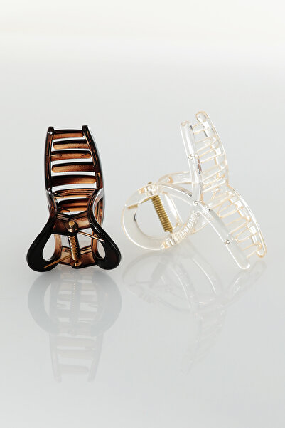 Miorre Set of 2 Transparent Patterned Shiny Non-Slip Hair Clips