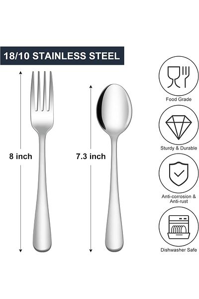 COOYA 24-piece Silverware Set, Food Grade Stainless Steel Set for Kitchen and Restaurant, Dishwasher Safe