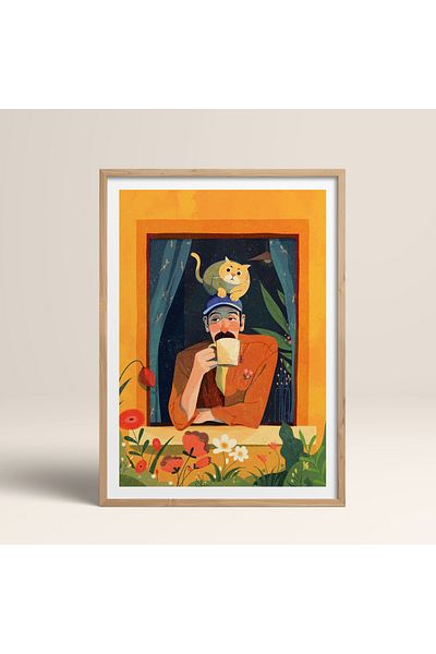 HOMEPACK Единична картина в дървена рамка, единичен плакат, картина TK/903