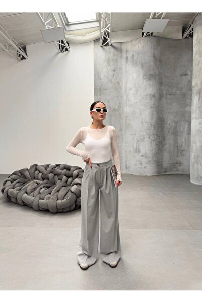 jansogroup -kadın palazzo bol paça double kumaş pantolon