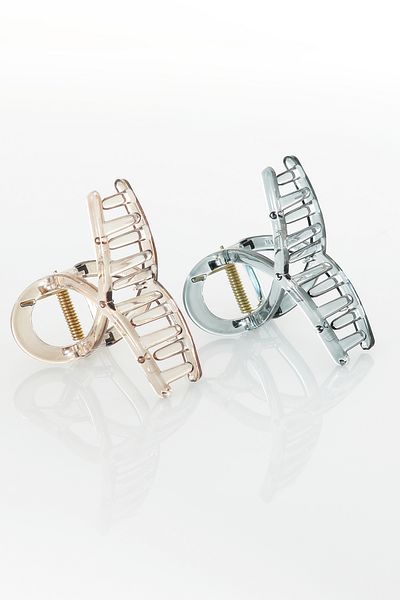 Miorre Set of 2 Transparent Patterned Shiny Non-Slip Hair Clips