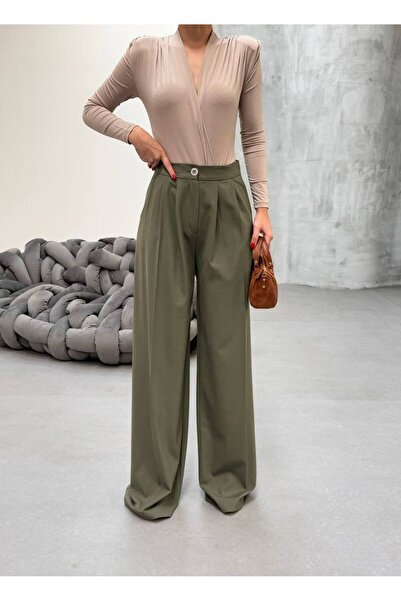 jansogroup -kadın palazzo bol paça double kumaş pantolon
