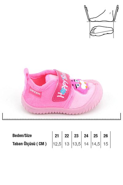 GEZER 03368 Girl's Daily Velcro Slippers Nursery Shoes