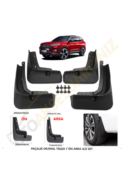 mefsa CHERY TİGGO 7 PAÇALIK ÖN ARKA TOZLUK SET