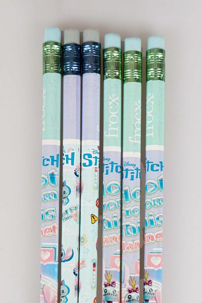 Disney Dekomus with Licensed Stitch 6 Pcs Lead Pencils with Eraser