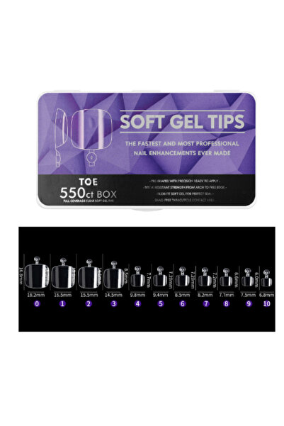Beauty Box 550'li Toe (Ayak Tırnakları) Soft Gel Tips Profesyonel Nail Art Hı...