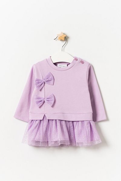 Minipodyum Seasonal Long Sleeve 100% Cotton Lined Baby Girl Tulle Dress