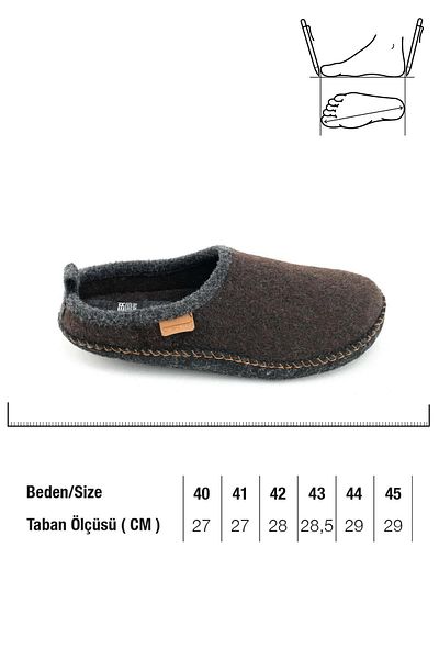 GEZER 13653 Men's Felt Comfortable Silent Sole Lightweight Home Carpet Guest Slippers