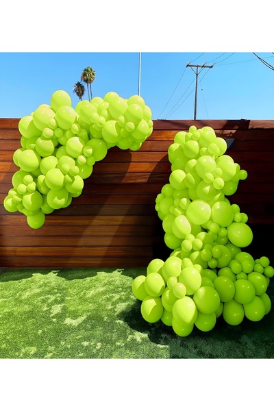 VIP Balon 30’lu 12 İnç Pastel Açık Yeşil Balon Seti – Helyum Uyumlu, Canlı ve...