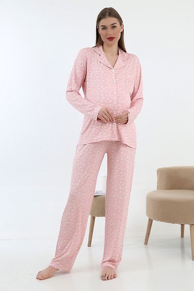 LİKAPA Likapa Front Buttoned Maternity Long Sleeve Pajama Set
