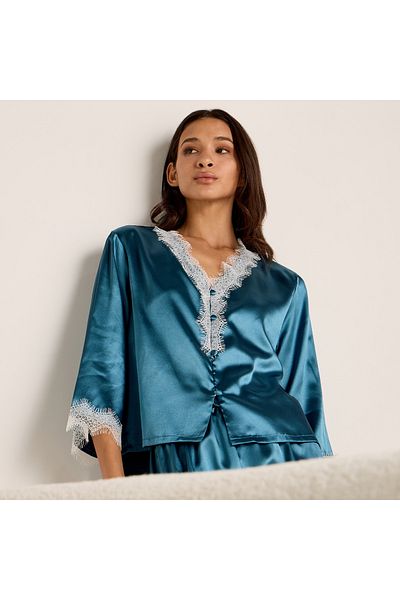FAV Lace Detailed Shirt and Pyjama Set