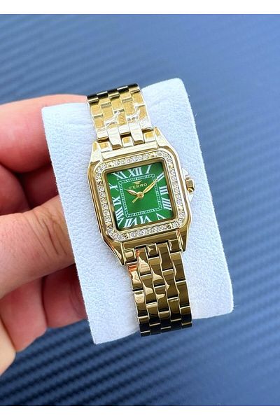 FERRO Gold Square Case Steel Band Women Wrist Watch Asw123-I1899Fr