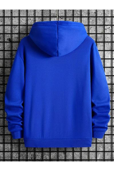 aynewmoda Black Printed Hooded Sweatshirt Hoodie