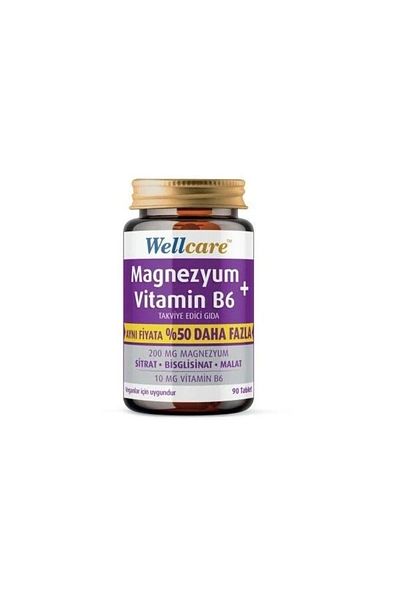 Wellcare Magnesium Vitamin B6 200/10Mg 90 Tablets