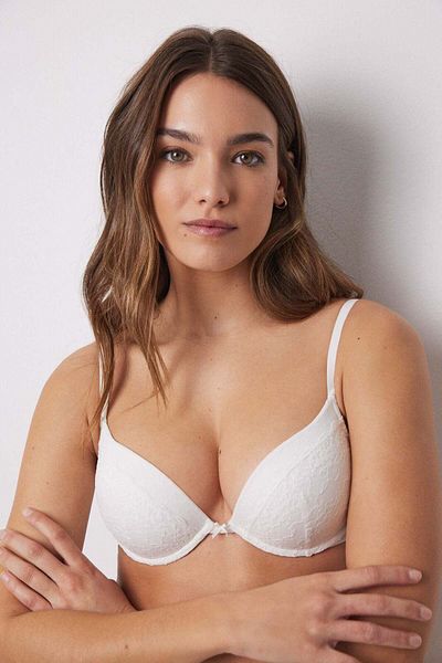 Women'secret GORGEOUS Push up padding bra with ivory plumetis tulle