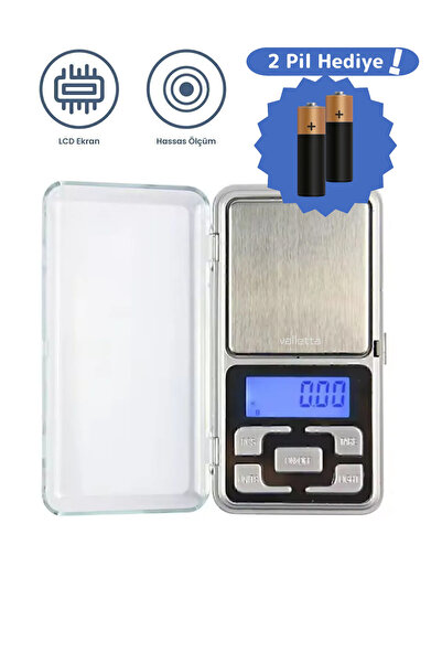 valletta Bandos Pil Hediyeli Dijital Hassas Elektronik Kuyumcu Cep Terazisi T...