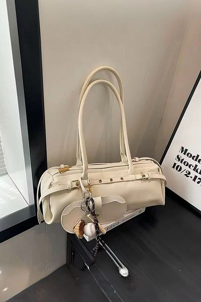 BAHELS Imported Crinkled Patent Leather Bag Charm Shoulder Bag