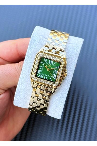 FERRO Gold Square Case Steel Band Women Wrist Watch Asw123-I1899Fr