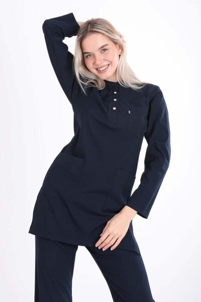 Uçak Medikal LACİVERT KARYA TESETTÜR TEK ÜST