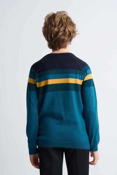 ALEXANDERGARDI Alexandergardı Color Blocked Cotton Children's Sweater (C23-7106)