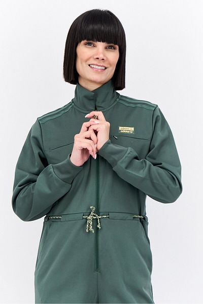adidas Women Sportswear Fit Long Sleeve Outdoor Jumpsuits, Green