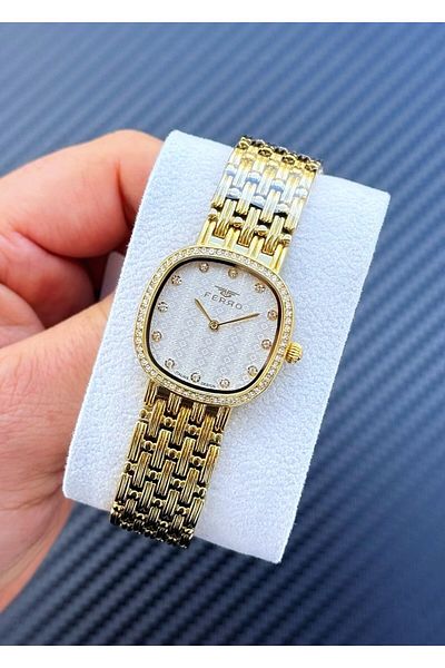 FERRO Gold Steel Cord Women Wrist Watch Asw123-I1896Fr