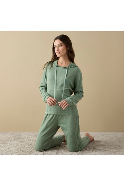 FAV Waffle Textured Long Sleeves Hoodie with Elasticated Joggers Set