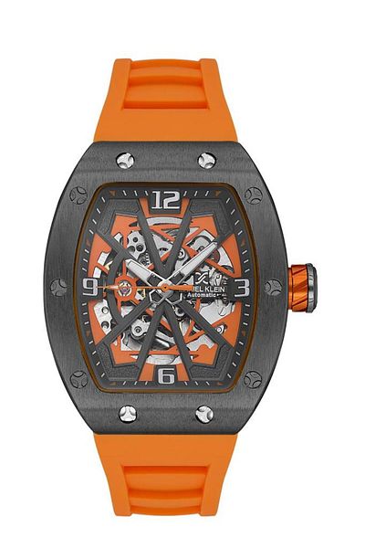 Daniel Klein Dk.1.13634-5 Automatic Mechanism Silicone Band Orange Men's Wrist Watch