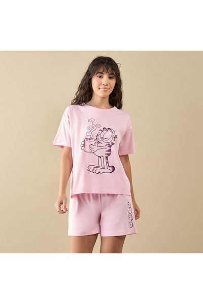 FAV Garfield Print T-shirt and Shorts Set