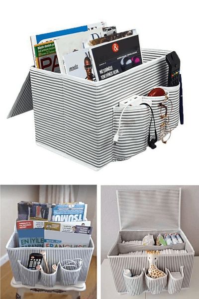 MR RZN STORE Useful Bedside Organizer Multi-Purpose Organizer Organizer Storage Box (2 Pieces) (Lisinya)