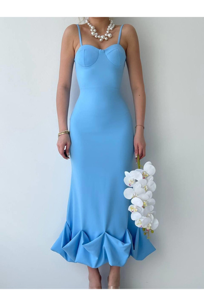 JANES Rochie midi roșie cu tivul adunat, rochie elegantă pentru ocazii speciale