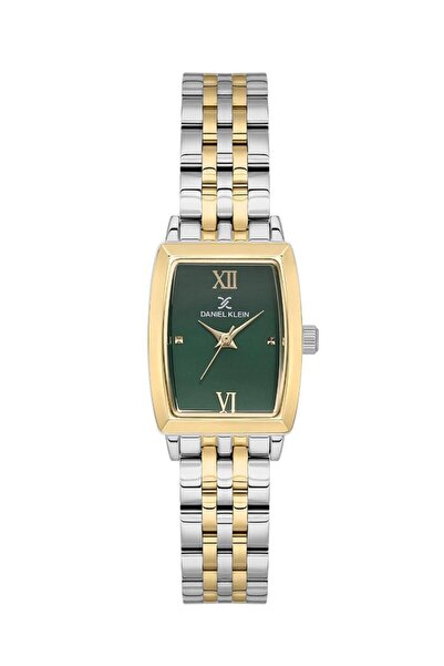 Daniel Klein Metallic Gold Women Wrist Watch Dk.1.13766-8 Rectangle Case