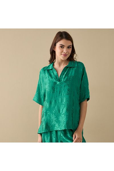 FAV All-Over Leaf Print Shirt And Pyjama Set
