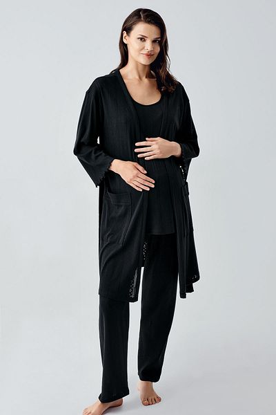 Artış Set de pijamale pentru rochie de maternitate din bumbac elastic ajurat cu bretele groase