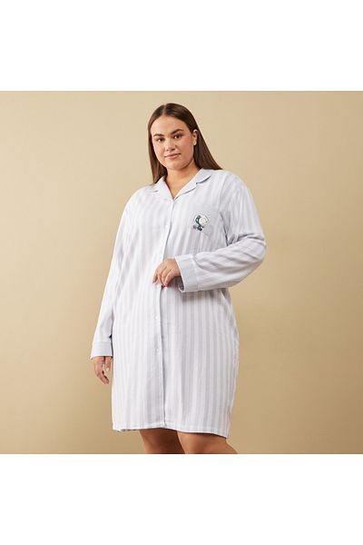 FAV Snoopy Print Sleepshirt with Long Sleeves