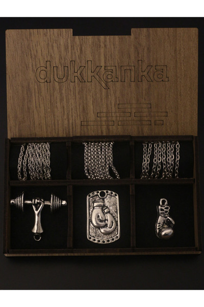 Dukkanka Box Sembol 6 Parça Erkek Özel Hediye Kutulu Zincir Kolye Seti
