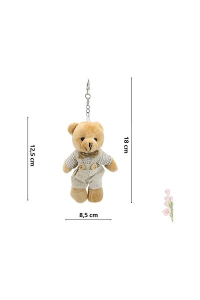 Kare Dekor Cute Plush Teddy Bear Keychain in Large Size Dress - 1 Piece (Male Model, 12 cm)