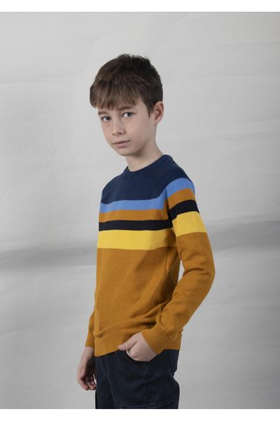 ALEXANDERGARDI Pulover pentru copii din bumbac color blocked Alexandergardı (C23-7106)