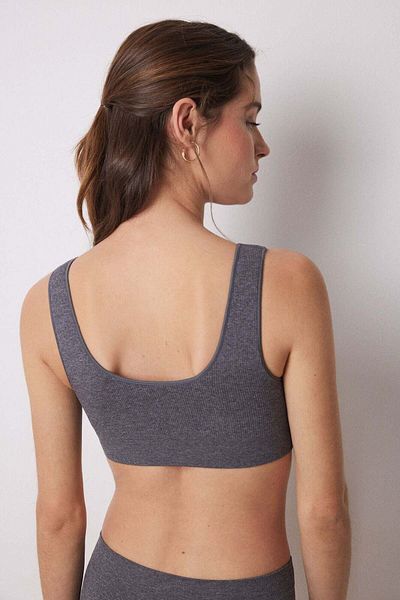 Women'secret Seamless grey ribbed top