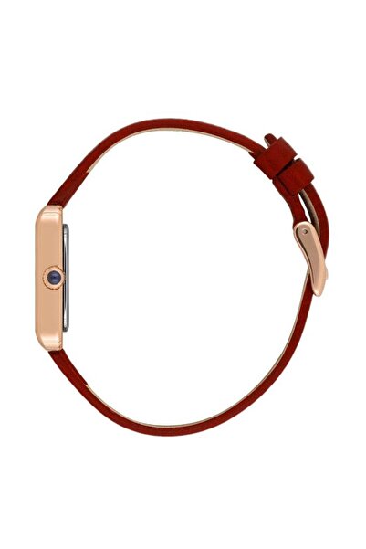 Daniel Klein Dk.1.13787-6 Leather Cord Rectangular Dial Water Resistant Red Women Wrist Watch