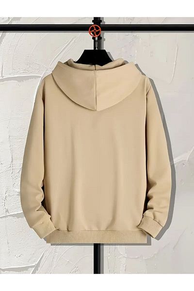 aynewmoda Black Printed Hooded Sweatshirt Hoodie