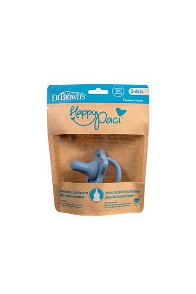 Dr.Brown's Happypaci Silikon Emzik 0-6m, Mavi, Tekli Paket