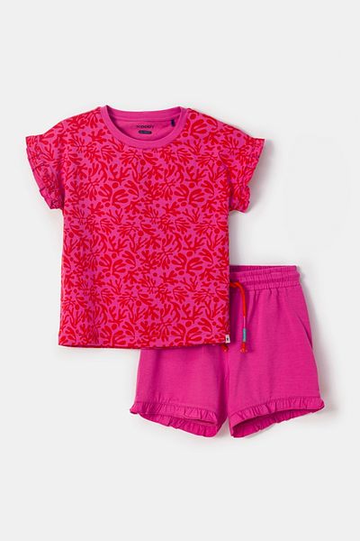 Woody 2-8 Years Old Girl's Pajamas-Ypc - 922-Pink with Print