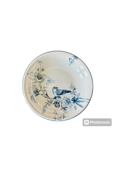FAYA HOME Set of 6 Güral Porcelain Bird Pattern Breakfast Presentation Snack Plates - 14 cm