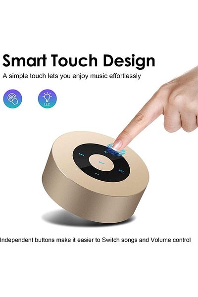 COOYA Bluetooth Speaker, Smart LED Touch Play Waterproof Portable, with15-Hour Playtime HD Sound